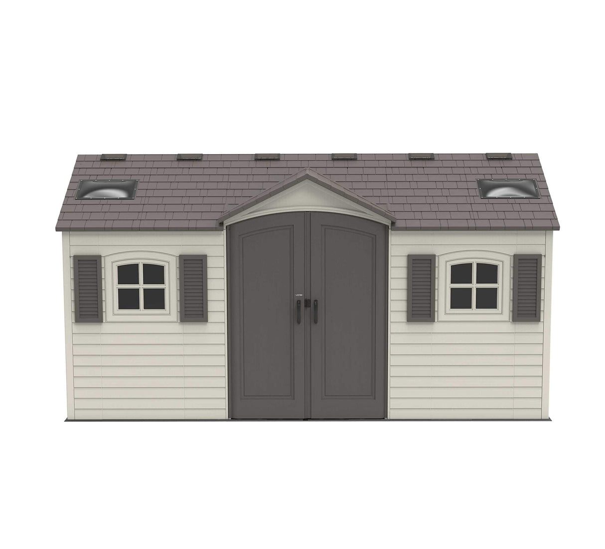 Lifetime 60079 Outdoor Storage Dual Entry Shed, 15 x 8 ft, Desert Sand Lifetime