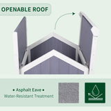 GEGURI Outdoor Cat House Weatherproof, Wooden Two-Story Feral Cat Shelter with Openable Roof, Escape Door, Balcony GEGURI