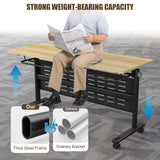 6 Pack Modern Office Folding Conference Table,The Conference Room Table with Caster Wheels,Flip Top Mobile Training Table Foldable Meeting Table for Office,Meeting Room,Classr ZanyCajole