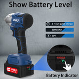 YIOU 20V MAX Cordless Impact Wrench Kit, 1/2 Inch, Compact, Blue YIOU