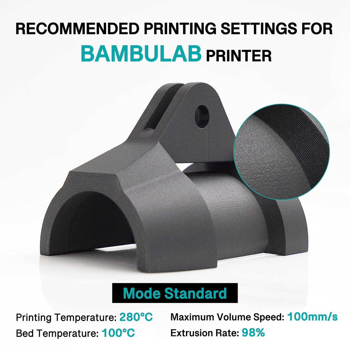 Nylon Carbon Fiber Filament PA6 CF Filament 50g for 3D Printing yxpolyer