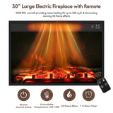 YESHOMY Fireplace TV Stand for Television up to 65+ Inch with Storage and Farmhouse Barn Doors, Entertainment Center with Cabinet and Shelves, Media Console for Living Room, Walnut YESHOMY