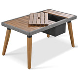 LUMISOL 6-Piece Grey Patio Furniture Set with Acacia Wood Cool Bar Table and Rope Seating LUMISOL