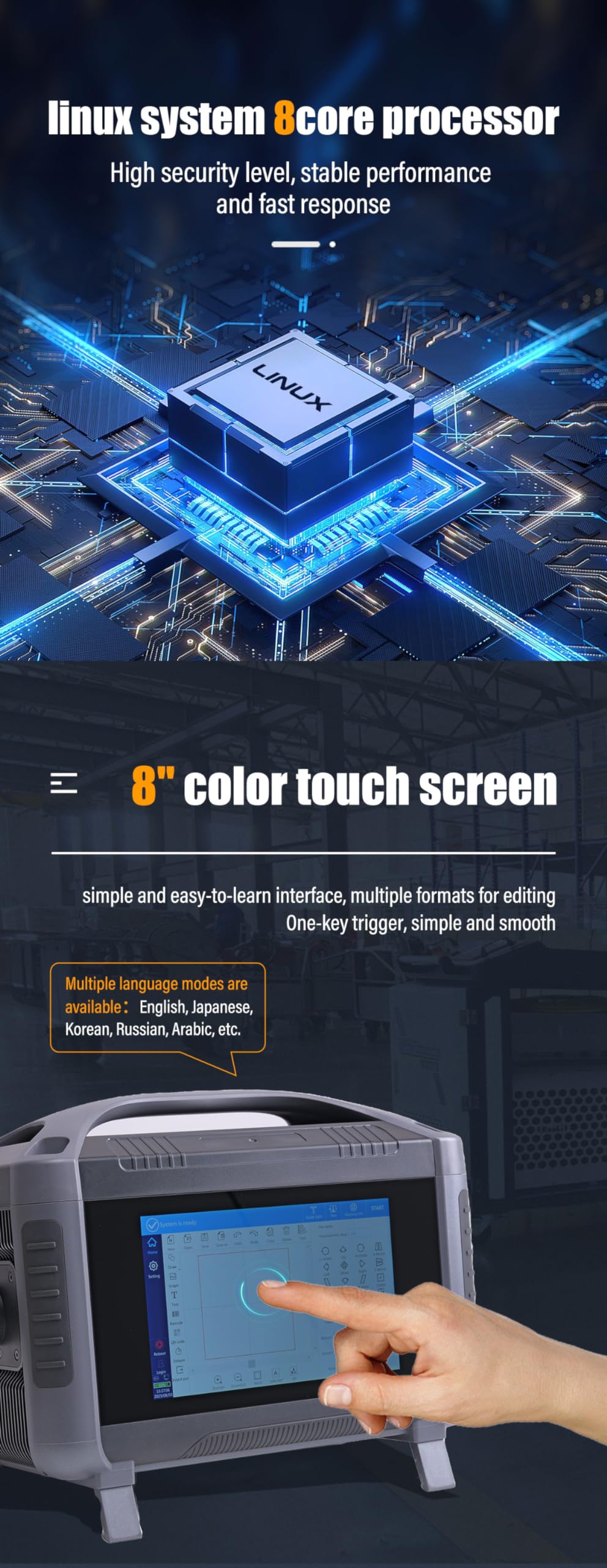 Fiber Laser Engraver Handheld Laser Marking Machine 30W Portable Laser Marker Engraving 100mm Logo Printing for Metal 110/220V 2 Dual Power Supply Laser Engraving Machine for QR Text,Nameplate XINCHENG PRECISION