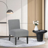 PayLessHere Modern Armless Accent Chairs - Solid Wood Legs, Slipper Chair for Living Room, Grey PayLessHere