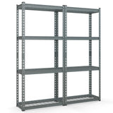 Goplus 4-Tier Metal Shelving Unit, 2 Pack Heavy Duty Wire Storage Rack with Anti-Slip Foot Pads, Height Adjustable Shelves for Warehouse, Kitchen, Living Room, Garage, 12" D x 27.5" W x 60" H Goplus