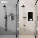 dancrul Stainless Steel Shower Niche, 24" X 12" Recessed Shower Shelf, Ready to Tile Niche for Bathroom Storage, Matte Black dancrul