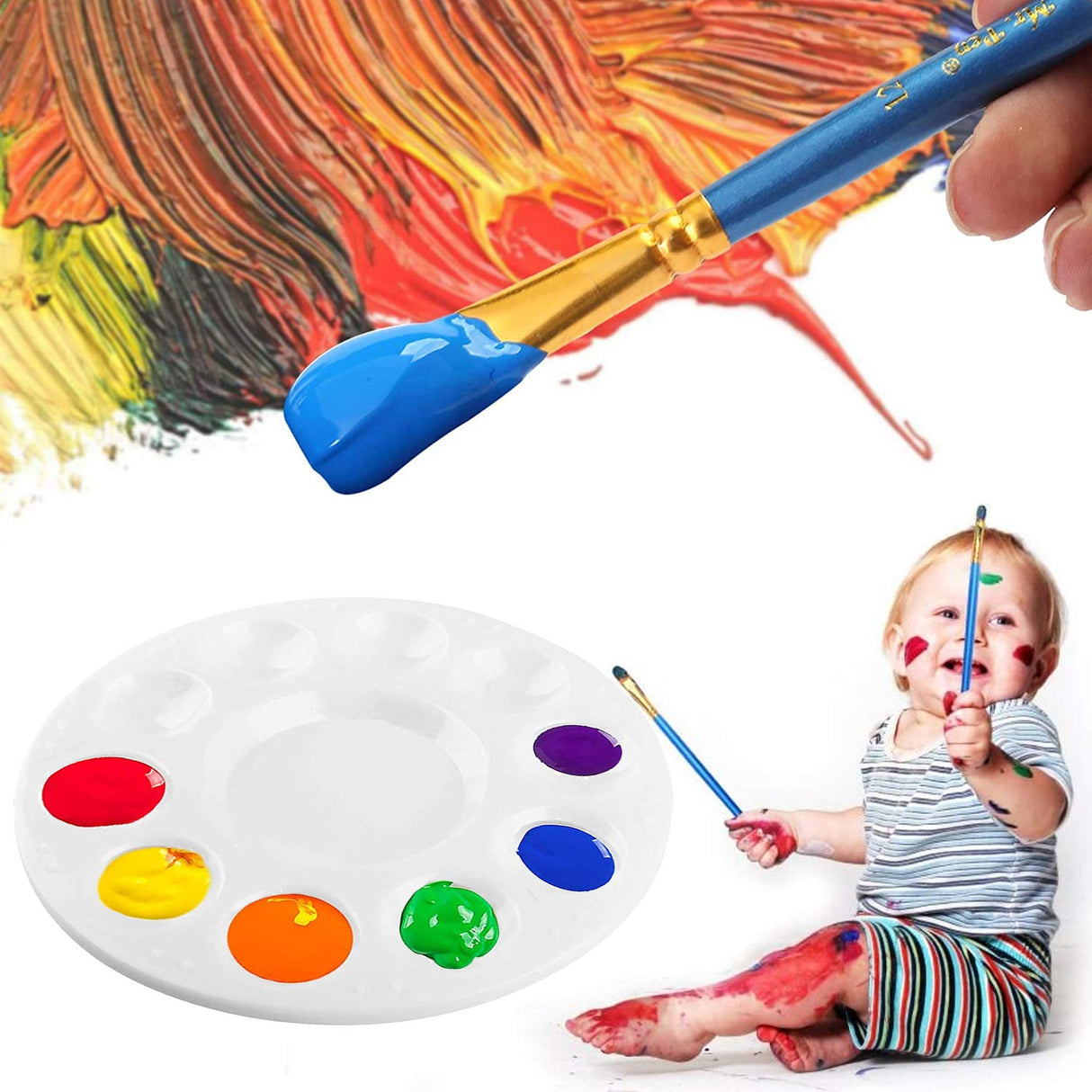 Zalduig Paint Tray Palettes, 6 Pack, Painting Supplies, Painting Palette for Kids, Plastic Palette Zalduig