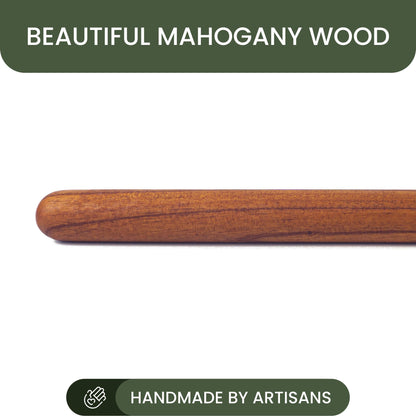 12" Mahogany Wood Rolling Pin | Wooden Roller for Pizza, Pasta, Fondant, Dumplings, Bread Dough | Non-Stick