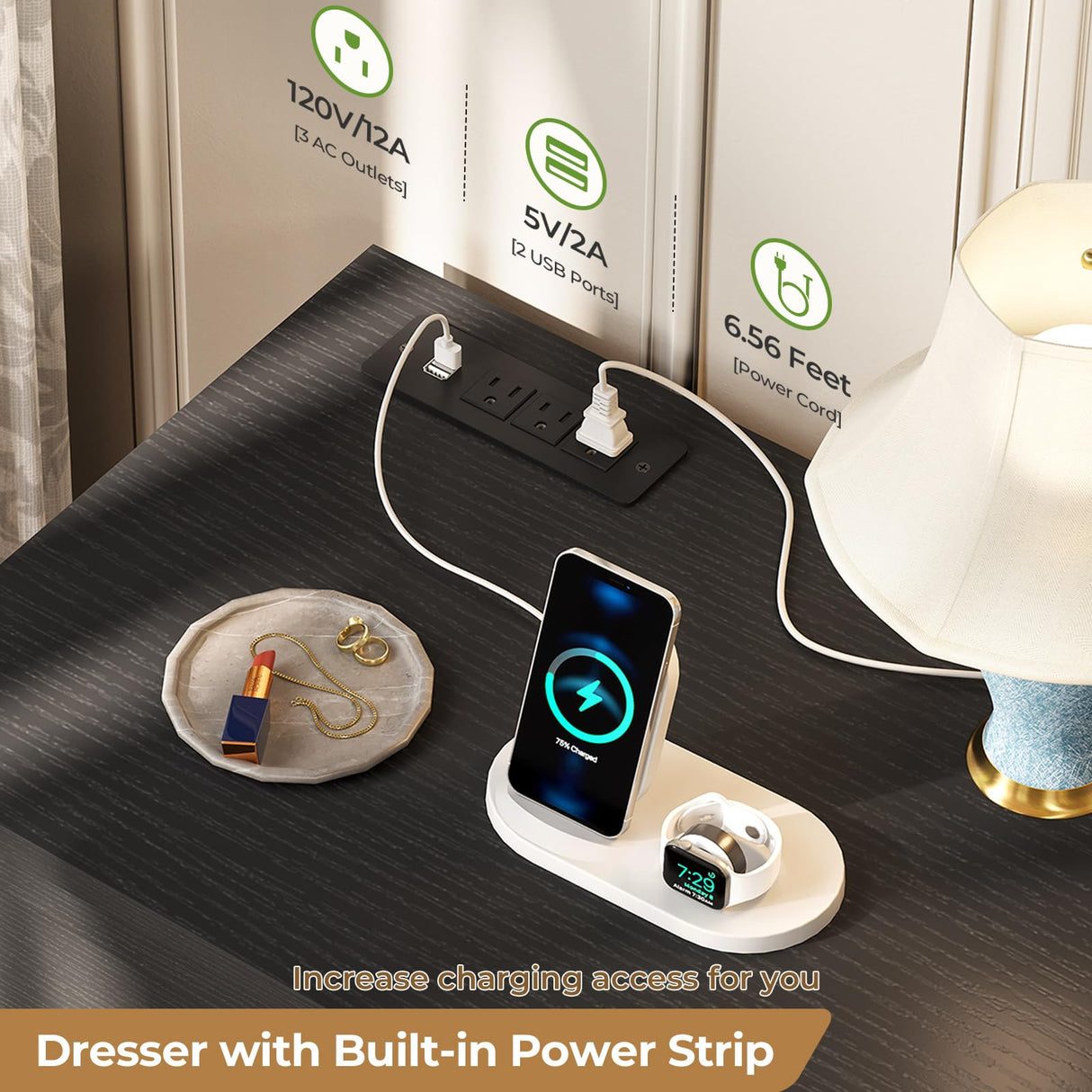 Hasuit Black Bedroom Dresser with 10 Drawers, 55.2" Long Drawer Dresser with Charging Station, Farmhouse Dresser Chest of Drawers, Large Wooden Storage Tower Organizer Dresser for Bedroom Living Room Hasuit