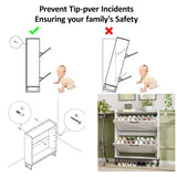 Maupvit Shoe Cabinet with 2 Flip Drawers, Freestanding Shoe Cabinet Organizer with Metal Legs, Shoes Storage Cabinet for Entryway, Narrow Shoe Rack Cabinet, White Maupvit