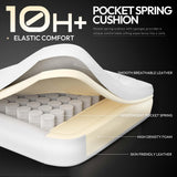 Dowinx Gaming Chair with Pocket Spring Cushion, Ergonomic Computer Chair with Massage Lumbar and Footrest for Adults, High Back Game Chair Leather for Office Gaming 300LBS, All White Dowinx