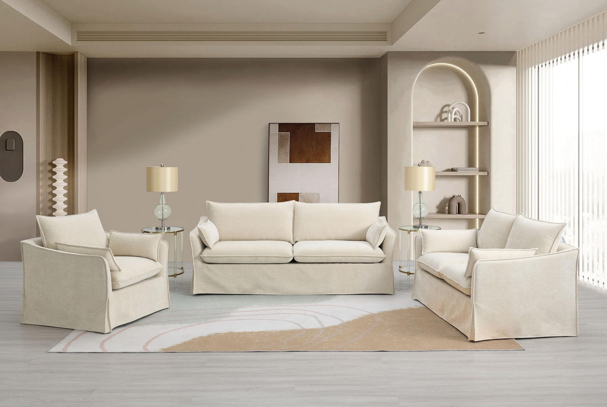 Acme Shane Sofa w/2 Pillows in Beige Linen Acme
