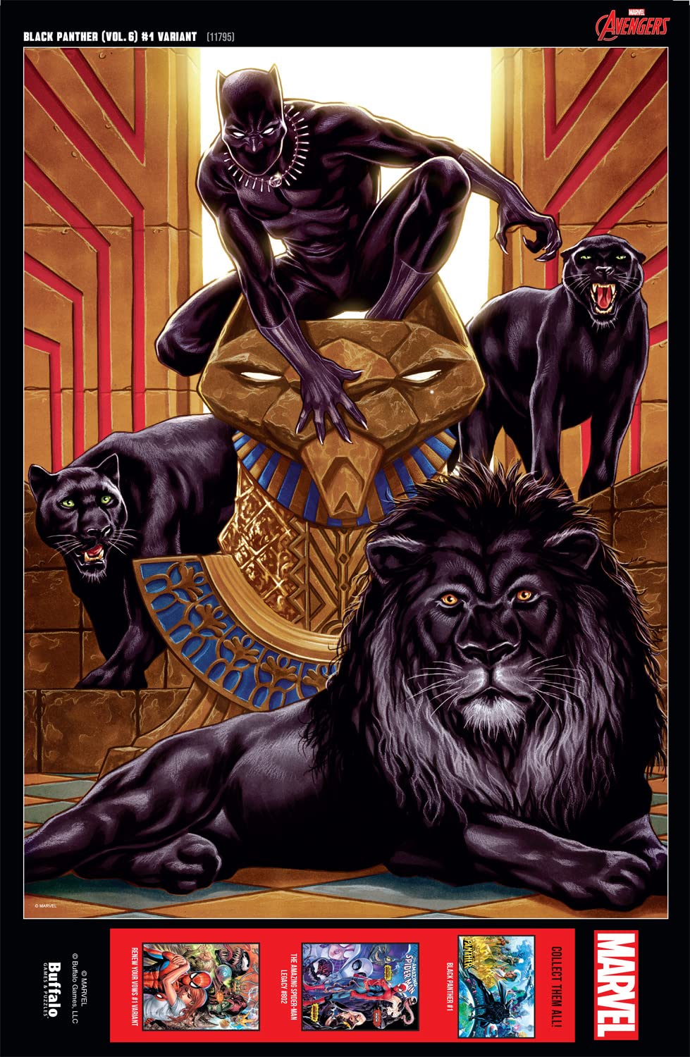 Buffalo Games - Marvel - Black Panther (Vol. 6) #1 Variant - 1000 Piece Jigsaw Puzzle for Adults -Challenging Puzzle Perfect for Game Nights - Finished Size is 26.75 x 19.75 Buffalo Games