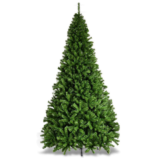 SPSUPE, Classic Unlit Artificial Christmas, Premium Hinged Spruce Full Tree with Solid Metal Stand (9FT), Green, Christmas Tree