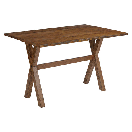 OSP Home Furnishings McKayla Flip-Top Expanding Desk to Dining Table, Distressed Brown Finish OSP Home Furnishings