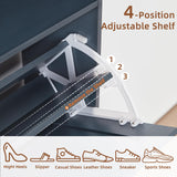 RWYHG Shoe Storage Cabinet with 2 Flip Drawers,Farmhouse Narrow Shoe Organizer with Legs,Freestanding Hidden Slim Shoe Rack Cabinet with Open Storage for Entryway,Hallway, Foyer, Blue RWYHG