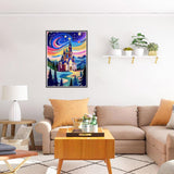 HEIBAGO Diamond Painting Kits for Adults, Rainbow Castle Diamond Art Kits for Beginners, DIY Full Drill Paint with Diamond, 5D Diamond Painting Dots Art Kits for Gift Home Wall Decor 12x16 Inch HEIBAGO