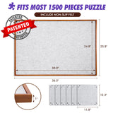 Sunix 1500PCS Puzzle Table with Legs, 36"x26" Adjustable Height & Tilt Jigsaw Puzzle Board with Drawers & Cover, Portable Folding Puzzle Table for Adults, Wooden Jigsaw Puzzle Table for Bed Sunix