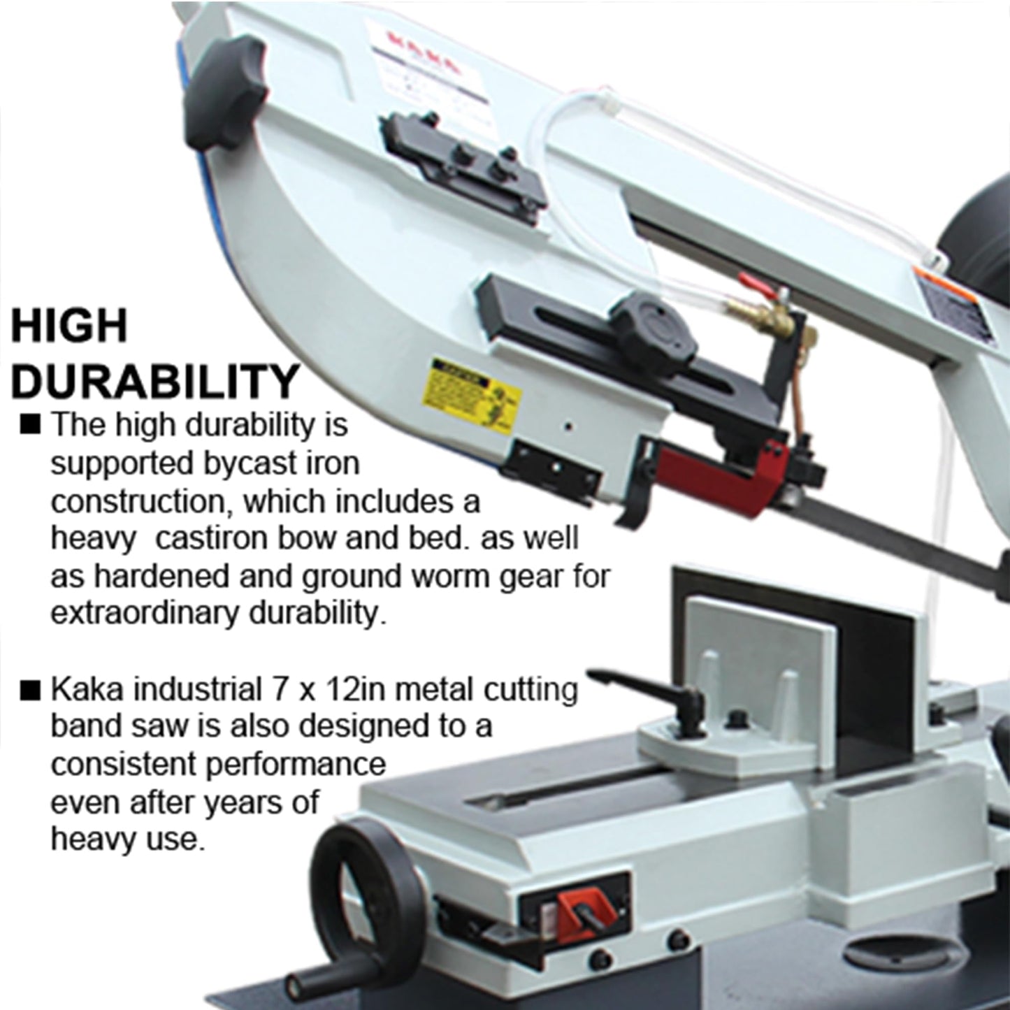 KAKA INDUSTRIAL Metal Bandsaw, 7 x 12 inch Metal Cutting Band Saw,4 step blade speeds by pulley wheel driven, Metal Horizontal Band Saw, BS-712N metal cut band saw with 1.5HP motor 115V / 230 - WoodArtSupply