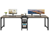 LITTLE TREE 90.5 Inch Large Double Home Office Compuer Desk Two Person Study Table LITTLE TREE