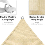 INFRANGE 16' x 18' Rectangle Sun Shade Sails Canopy UV Block for Patio Deck Pergola Yard Lawn Outdoor Activities (Sand) INFRANGE