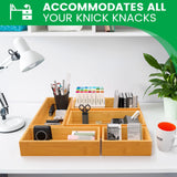 Bamboo Drawer Organizer Set, 5-Piece Storage Trays for Kitchen, Bathroom, Office Desk, Makeup & Junk Drawers,Utensils Bayting