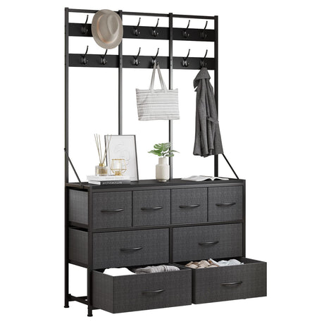 LUMTOK 8 Drawer Dresser, Chest of Drawers for Bedroom Living Room, Entryway, Fabric Storage Chest for Closets (Grey) LUMTOK