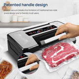 Vakumar Liquid Vacuum Sealer Machine, 90Kpa Vacuum Sealer Machine Preservation Dry/Moist/Liquid Modes, LED Indicator Light, Handle Locked Design, Built-in Cutter and Bag Storage, Removable Drip Tray Vakumar