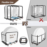 Eastrexon Folding Table Cart, Heavy Duty Table Dolly w/ 5" PU Swivel Wheels, Drywall Dolly Cart w/ 1800 LBS & 10 Table Capacity for Party Events, Hotel, Factory, Warehouse, (45.6" L x 29" W x 39" H) Eastrexon