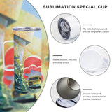 MAIKESUB 4 Pcs Sublimation Blank Skinny Tumbler 16 OZ White Mugs with Handle and Straw Double Wall Stainless Steel Coffee Travel Straight Mug with Sliding Lid MAIKESUB