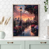 City View Paint by The Numbers for Adults,Oil Paint by Numbers for Adults Streetscape,Painting by Numbers Sunset,DIY Acrylic Paint by Number on Canvas,Creative Home Wall Decor Gifts 16x20inch PHANTASYART
