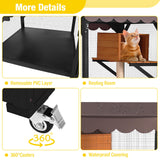 Aivituvin Catio Outdoor Cat Enclosure on Wheels Indoor Kitty House with Cat Bed, Scratching Post, Jumping Platforms, Waterproof Roof Aivituvin