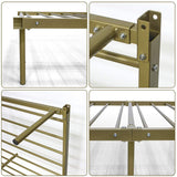 Weehom Twin Canopy Bed Frame with Headboard and Footboard, 4 Posters Metal Bed Frame, No Box Spring Needed, Mattress Foundation Platform Bed for Kids and Adults, Gold Weehom