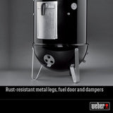 Weber 14.5 -inch Smokey Mountain Cooker, Charcoal Smoker,Black Weber