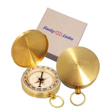 Glow in The Dark, Waterproof, Gold Brass Pocket Compass for Camping, Hiking, Wilderness Backpacking, Survival Gear Pack Orienteering Hunting Navigation Tool Gift for Kids, Adults (My Own Text) Stanley London