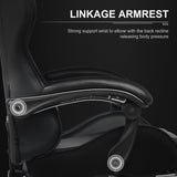 GTPLAYER Gaming Chair, Computer Chair with Footrest and Lumbar Support, Height Adjustable Game Chair with 360°-Swivel Seat and Headrest and for Office or Gaming (Faux Leather, Black) GTPLAYER