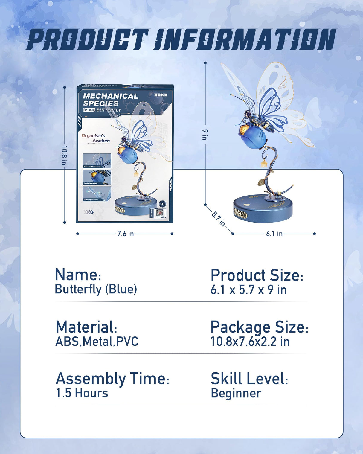 ROKR 3D Metal Puzzles for Adults - Metal Model Kits to Build - Crafts for Adults & Teenagers - Gifts for Boys & Girls ROKR