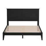 Glenwillow Home Farmhouse Solid Wood Platform Bed in Queen - Ebony (Black) Glenwillow Home