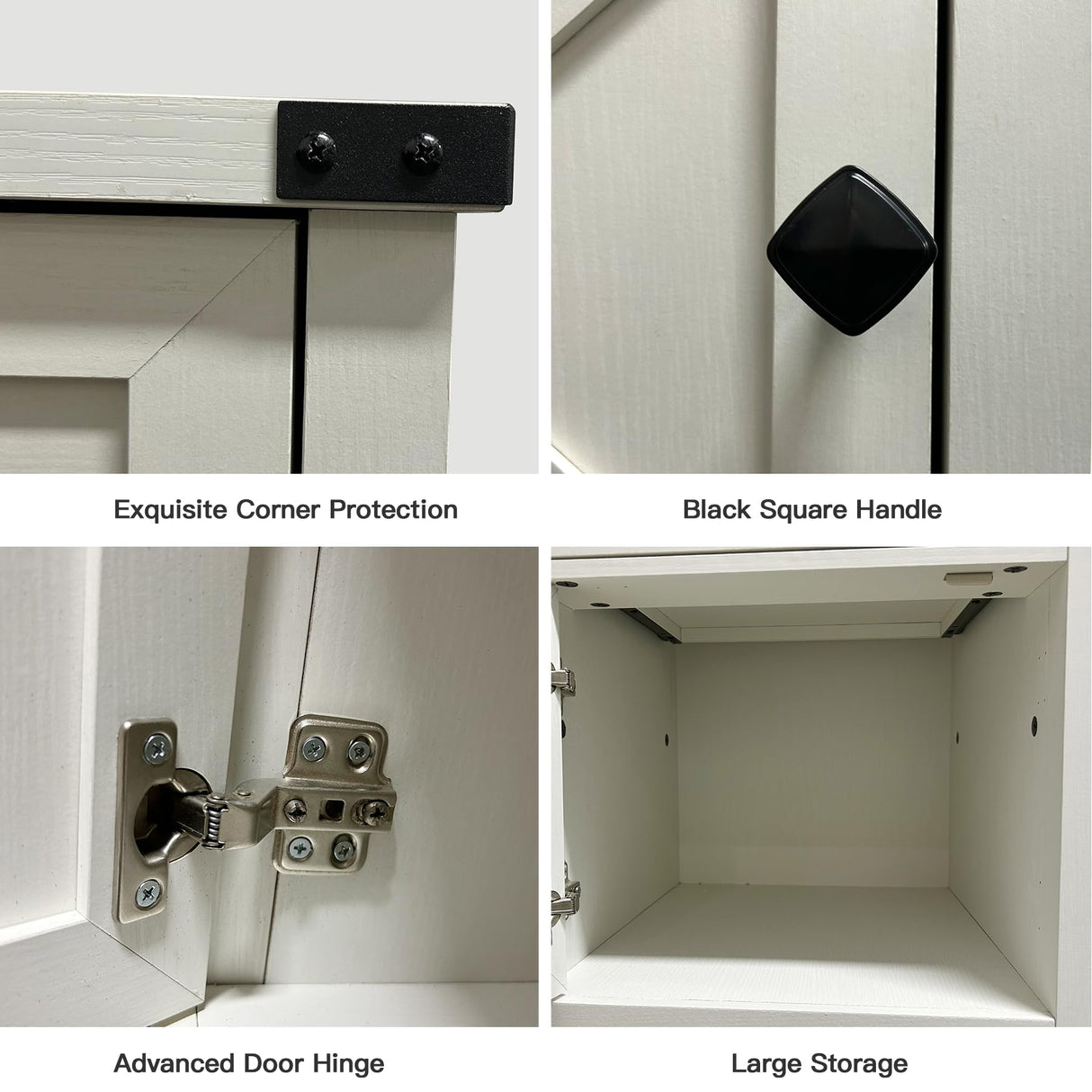 Farmhouse Nightstand with Charging Station, White Side Table, Rustic End Table with Barn Door and Drawer, Rustic Floating Nightstands Modern Bed Side Table Night Stand for Bedroom and Living Room HOSEOKA