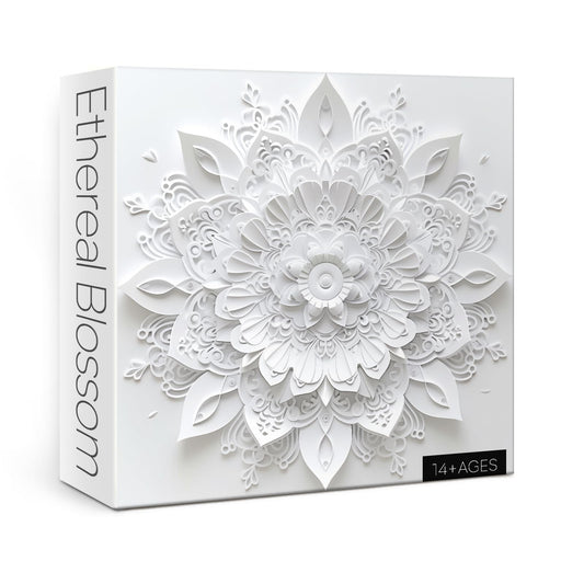 Mandala Flower for Adults 1000 Pieces, Papercut Floral Jisaw Puzzle, Difficult Challenging Art The Lotus Flower Puzzle