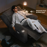 IROSTAE Recliner Chair for Adults, Oversized Fabric Manual Pull Tab Reclining Chair with Cup Holders, Minimalist Style Single Sofa for Living Room, RV (Grey) IROSTAE