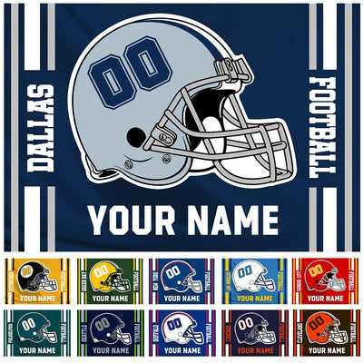 Bysincy Custom Football Diamond Painting with Name and Number, Customized Sports Fan Flag Painting with Helmet, Personnalized Football Diamond Art for Home Decor (32 Design Styles)