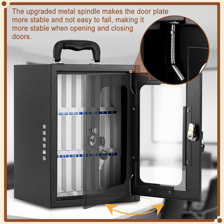 Consfly Cell Phone Locker Box, Thickened Steel Cell Phone Storage Cabinet 24 Slots Wall-Mounted Cell Phone Lock Box for School, Company Consfly