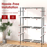 Sakugi Storage Shelves - 4 Tier Shelf Organizer, Heavy Duty Garage Shelving Unit with Leveling Feet, Stable Metal Shelves Organizer for Pantry, Kitchen and Closet, 33.0" W x 12.6" D x 57.2" H, Black Sakugi