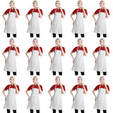 TSD STORY Total 15 PCS Plain Color Bib White Apron for Women Adult with 2 Front Pocket TSD STORY