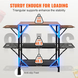 VEVOR Camping Kitchen Table, Aluminum Folding Portable Outdoor Cook Station with 4 Iron Side, 2 Shelves & Carrying Bag, Quick Installation for Picnic BBQ Beach Traveling VEVOR