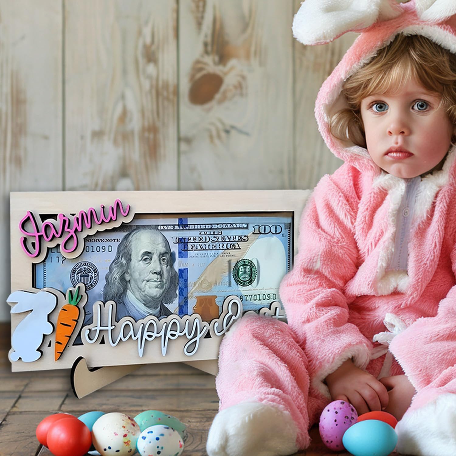 Easter Money Holder for Boys Girls, Surprise Place Card Holder, Custom Cash Holders with Pull Out, Happy Easter Gifts - WoodArtSupply