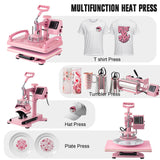 Hitgrand Heat Press Machine 12x15 inch, Heat Press Machine for T-Shirts, 8 in 1 Heat Press with 30 OZ Tumbler Press, Combo Tumbler Heat Press Machine Sublimation for Hat Cap Mug Plate Hitgrand