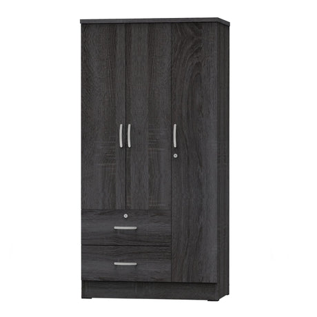 Better Home Products Symphony Wardrobe Armoire Closet with Two Drawers in Gray Better Home Products